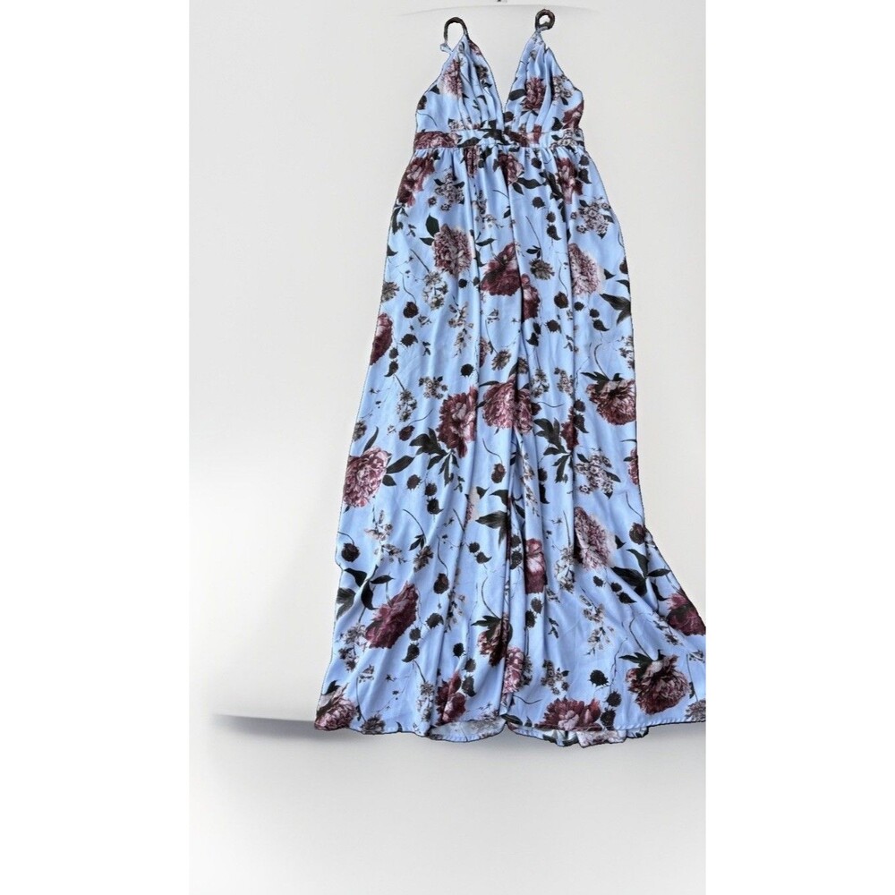 SHEIN Blue Floral Maxi Dress Size M Romantic Flowy Long